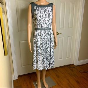 Perceptions Patterned PETITE Dress Tie Waist Sz PL